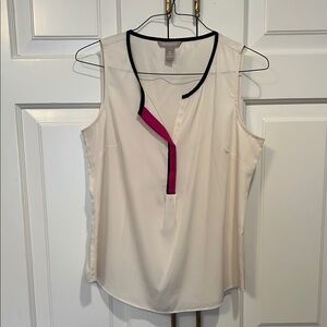 Banana Republic Cream Blouse with Black and Pink Accent